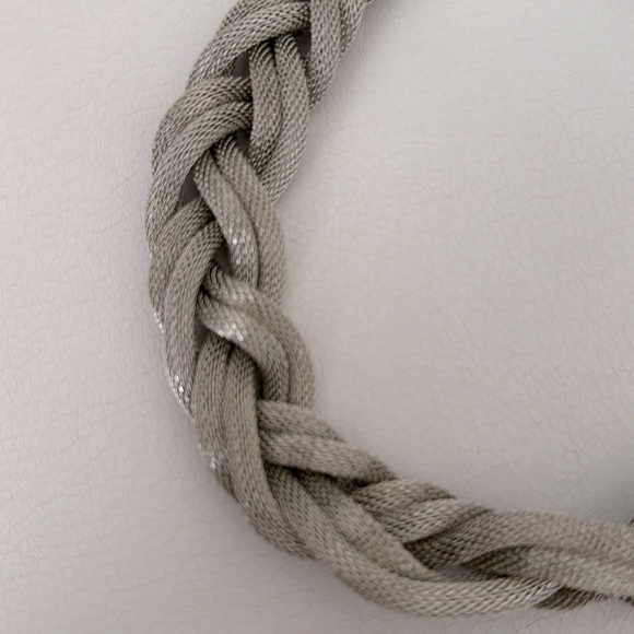 Braided statement necklace in silver colour. Stylish and versatile🤍 - Picture 4 of 5